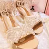 Sandals 2023 Summer Wedges Female Wedge Heel Comfortable Handmade Diamond Tassel Crystal Roman Shoes Woman Sandalias Mujer Shoe