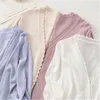 Women's Knits & Tees Korean V-neck Ice Silk Cardigans Women Summer Knitted Sweater Thin Pink White Ladies Casual Knitting Coats 2023 Cardiga
