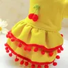 Dog Apparel Puppy Clothes Red Bubble Cherry Woolen Dress Fit Small Autumn Winter Pet Cute Costume Cat Cloth Skirt