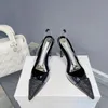 2023 donne PVC punta a punta sandali di velluto di cristallo tacco sottile Bling donne sexy pompe partito banchetto muli scarpe da donna