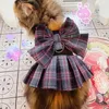Odzież psa ubrania kota letnia sukienka wiosenna z uprzężą smycz chihuahua urocza spódnica dla małych psów luksusowe sukienki szczeniaka