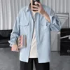 Casual shirts voor heren 2023 Blouses Turn Down Collar Spring Oversize Classic Korean Streetwear Tops Drop