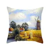 Pillow 45x45cm American Country Oil Painting Landscape Sofa Car Office Pillowcase Wholesale