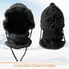 사이클링 캡 패션 니트 니트 모자 긴 목 소매 디자인 스키 워킹을위한 겨울 온난화 캡을 두껍게합니다.