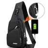 Backpack Men Anti Theft Chest Bag Shoulder Bags Short Trip Messengers Men's Nylon Sling Pack USB Charging Crossbody Package School