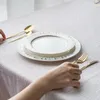 Plates European Style Ceramics Plate Western Steak Dining Table Bone China Fruit Salad Dish Afternoon Dessert Dishes