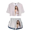 Женские спортивные костюмы Fashion 3d Addison-Rae разоблаченные шорты для футболок для футболок для женщин/девочек. Секции «Смешные летние костюмы»