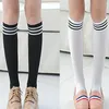 Femmes chaussettes 1 paire noir blanc rayé longs bas filles cuisse haute sur le genou Sexy qualité bas femme