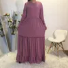 Ethnic Clothing Eid Hooded Muslim Sets Hijab Dress Women Prayer Garment Jilbab Abaya Khimar Long Ramadan Gown Abayas Skirt Islam Clothes