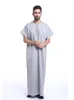 Roupas étnicas islã homens jubba thobe vestidos muçulmanos djellaba kaftans na Arábia do Oriente Médio Paquistão manga curta longa manto abayas