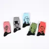 Femmes chaussettes classique mode rétro personnalité tête Portrait huile peigné coton hommes Skateboard heureux drôle Sokken