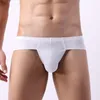 Underpants Sexy Briefs Shorts Men Underwear Solid Ice Silk Panties Transparent Seamless Low Rise U Convex Pouch Plus Size M-3XL