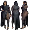 Pantalon grande taille barboteuses pièce tenue vêtements femmes combinaison Sexy une maille body diamants moulante gros goutte