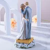 Figurine decorative che si innamorano calda famiglia che abbraccia coppie di amanti resina simil-legno figura scultura decorazione della casa matrimonio San Valentino