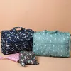 Sacs polochons grande capacité en Nylon pliant organisateur de bagages Cubes d'emballage imprimé fleuri femmes sac de sport week-end stockage étanche