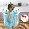 Badtillbehör Set Hållbart uppblåsbart badkar för hushållsspa -vikning Portabel PVC ryggstödkar