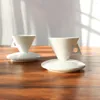 Tasses soucoupes en porcelaine, tasse à expresso conique en céramique, Type goutte à goutte, tasse à lait, soucoupe blanche pure 70ml, vente en gros