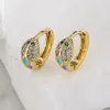 Boucles d'oreilles cerceaux Cmoonry Gold Color Color Snake Design mignon pour les femmes bijoux de zircone cubique en zircone