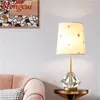 Bordslampor Hongcui mässingslampa Samtida kreativ kristall LED -skrivbord Lätt dekoration för hem sovrum