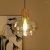 Lâmpadas pendentes de suspensão de vidro leve moderno Luminária Lâmpada de lâmpada cozinha pendurada sala de estar iluminação de brilho