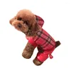 Abbigliamento per cani Panno per cani Caldo stile scozzese rosso Cucciolo di animale domestico Abbigliamento invernale Teddy Vip Chihuahua Qiu Dong Outfit