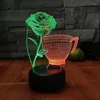 Lampade da tavolo Tea Language Thinking 3D Visual Light Creativo 7 colori Touch Ricarica Lampada da scrivania Led Stereo GiftTable per la camera da letto