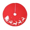 Juldekorationer träd täckkjol hjort mönster dekoration rund rött för hemsemesterfest l9