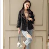 Kvinnors läder Forextolux 2023 Spring Vintage Women Faux Jacker Biker Coat Double Breasted Pu Lady High Street Artificial