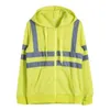 Men's Hoodies Mens Hi Vis Hoodie Fluorescent Work Safety Sweatshirt Sweat Zip Pocket Front