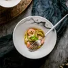 Kaseler Japon seramik erişte kase yaratıcı ticari sığır eti pirinç salatası ev retro el boyalı sofra cn (orijin)