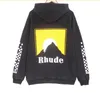 Designer Brand RHUDE hoodies Mens Printed pullover crewneck long sleeve hoodie High Street hip hap treetwear rhude hoody Oversize Tops for men HOODY
