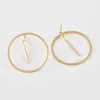 Hoop Earrings Round For Women Gold Plated Easy Simple Style Girls Pendants Earring Birthday Gift Jewelry