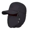 Bérets extérieur chaud fausse fourrure hiver chapeaux pour hommes femmes oreille rabat casquette Ski masque neige thermique doux coupe-vent froid casquettes