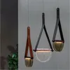 Pendantlampor Post-Modern Designer Glass LED Suspension Foyer Bar Light Vintage Amber/Gray/Clear Belt Creative Lamp 2023 Pendant