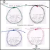 Beaded Strands Higth Quality Fashion Ocean Beads Bracelet Make A Wish Card Rope Braided Bracelets Bangles With Glass Bead For Women Dhlmc