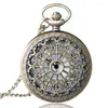 Pocket Watches Bronze Vintage Watch Hollow Spider Web Necklace Steampunk Sweater Gift voor mannen FOB RELOJ DE BOLSILLO