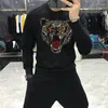 Sweat à capuche en coton pour homme, vêtement de marque, motif diamant, ours brun, chaud, grande taille, 2023