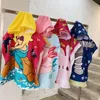 Towel Children's Lovely Bathrobe Beach Hooded Cape Cartoon Printed Towels Bathroom Baby Bath Tub Set Home