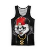 Débardeurs pour hommes Hip Hop Rap Panda 3D Haut imprimé complet pour hommes Mode Cool Summer Work Out Femmes Halter