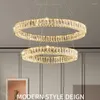 Chandeliers Round Crystal Chandelier Light LED Indoor Modern Lamp 40 60 80 100CM Circular Hanging For Living Dinning Room