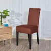 Housses de chaise en velours spandex extensible de couleur unie, décoration moderne pour salle à manger, housse de nuit teinte uni