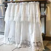 Curtain JUYANG. American White Cotton Short Curtain. Lace Princess Embroidered Coffee Cupboard Door
