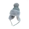 Basker vinterlock bärbar söt snygg ersättning fast färg stickad varm och håller vuxna barn öronhatthuvudkläder