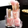 Storage Boxes Large Capacity Make-up Brush Container Durable Acrylic Organizer For Cosmetics Makeup Tool Bathroom Case