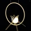 Lampy wiszące nordyc nowoczesny design Złoty ptak LED LED do sypialni kuchenna jadalnia wisząca lampka luksusowe domowe luźne urządzenie