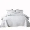 Bedding Sets White Embroidered Quilted Bedspread Pillowcase Washed Cotton Quilt Bed Cover Air Condition Comforter King Wedding