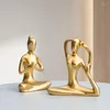 Figurki dekoracyjne Streszczenie żywicy joga pozuje dziewczynki kobiety figurka złota dama figura statua rzeźbia studio domowe nordic dekoracje ozdoby