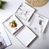 Plates Western-Style Knife And Fork Plate Set Ceramic Nordic Net Red Tableware Ins Creative Breakfast Household Steak Square Wood