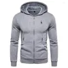 Heren hoodies herfst winter katoen coodied heren sweatshirts massieve hoody fleece dikke mannen sportkleding ritssluiting