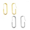 Hoop Earrings Gold U Shaped Stud Paper Clip Pin Metal Rose Color Jewelry Pinna Minimalist
